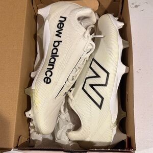 New Balance white lacrosse Cleats with Black Logo